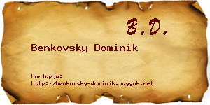 Benkovsky Dominik névjegykártya